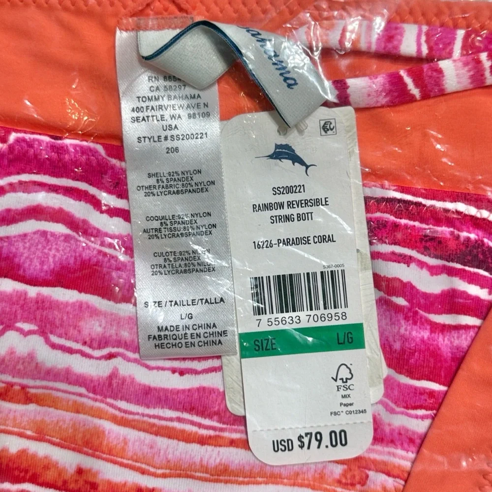 Tommy Bahama Rainbow Reversible String Bikini Bottom